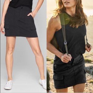 Athleta Trekkie Charcoal Gray Cargo Skirt Hiking Skirt Pockets Outdoors sz 6